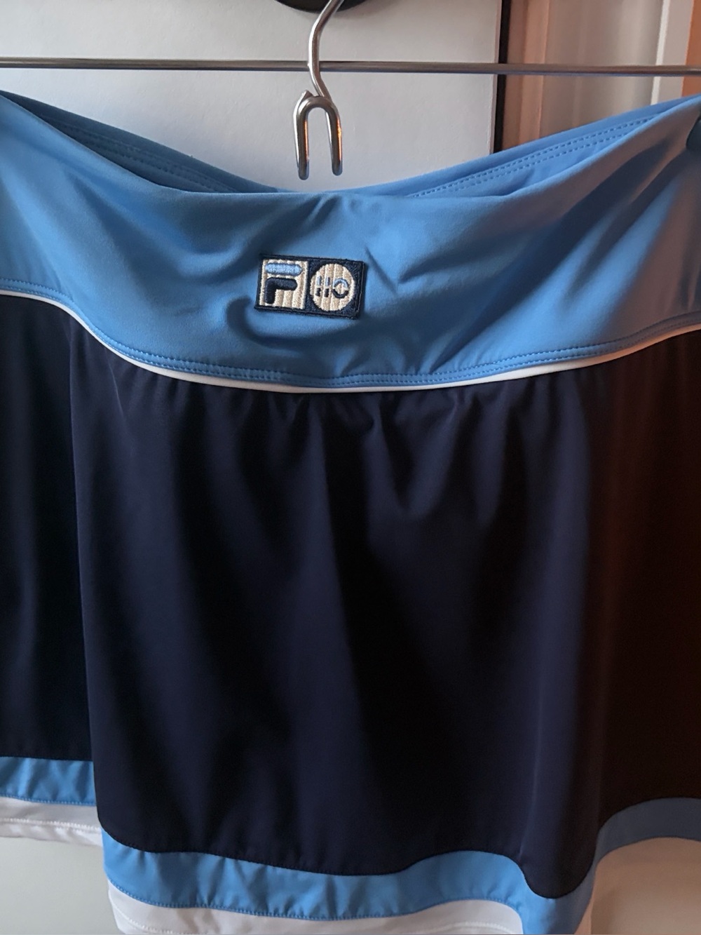 Fila Navy and Light Blue Skirt with White Logo Detail - Picture 3 of 4